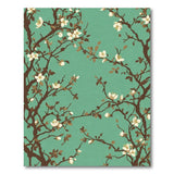 Teal Blossom Branch Washable Area Rug