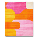 Vibrant Abstract Pink Orange Washable Area Rug