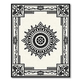Black and White Ornate Black White Mandala Persian Rug