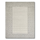 Border Grey Geometric Border Area Rug