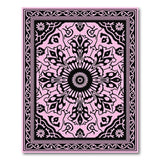 Pink Black Traditional Persian Area Rug