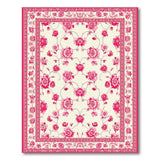 Pink Peony Floral Vintage Floral Vintage Area Rug