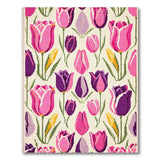 Pink Purple Tulip Floral Vintage Area Rug