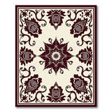 Intricate Maroon Floral Medallion Rug