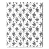 Grey Diamond Leaf Geometric Area Rug