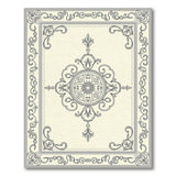 Ornate Grey Medallion Cream Area Rug
