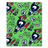 Fun Green Cartoon Monster Area Rug