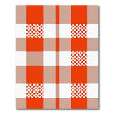 Red White Buffalo Check Rug with Lattice Diamonds