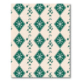 Green Geometric Diamond Snowflake Palm Rug