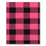 Vibrant Pink Black Plaid Area Rug