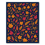 Navy Autumn Leaves Area Rug