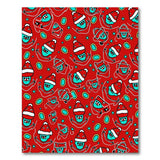 Festive Cartoon Santa Elves Red Pattern Area Rug