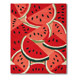 Red Vibrant Watermelon Slice Area Rug