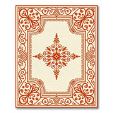 Ornate Red Floral Border Cream Area Rug