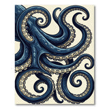 Swirling Teal Octopus Area Rug
