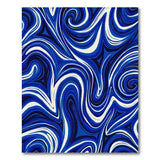 Blue and Teal Swirling Blue Abstract Area Rug
