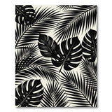 Monstera Palm Silhouette Area Rug - Black White