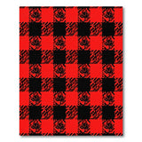 Red Black Maple Leaf Buffalo Check Rug