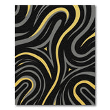 Black Gold Wave Abstract Area Rug