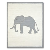 Grey Elephant Silhouette Area Rug