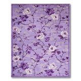 Purple Peony Floral Floral Vintage Area Rug