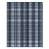 Navy Blue Plaid Check Geometric Modern Area Rug