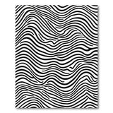 Black White Wavy Stripe Area Rug