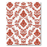 Red Floral Vintage Elegant Red Floral Damask Area Rug