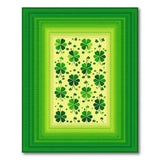 Floral Vintage Lucky Shamrock Green Area Rug