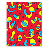 Vibrant Red Mushroom Abstract Area Rug