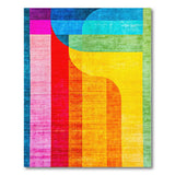Multi-color and Patterns Vibrant Curved Geometric Multi-Color Area Rug