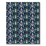 Whimsical Navy Evergreen Tree Pattern Area Rug