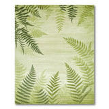 Vintage Green Fern Leaf Area Rug