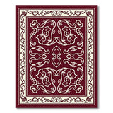 Ornate Maroon Persian Motif Area Rug