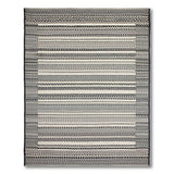 Black White Heritage Tribal Stripe Rug