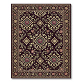 Red Persian Rose Vine Floral Area Rug