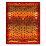 Fiery Orange Brick Wall Area Rug