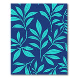 ODIKA Washable Tropical Leaf Navy & Teal Area Rug, Low Pile Non-Slip