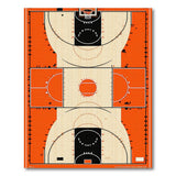 Orange Basketball Court Area Rug