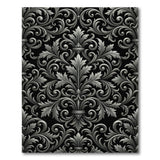Ornate Baroque Silver Filigree Area Rug