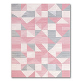 Modern Pink Grey Geometric Area Rug