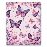 Whimsical Pink Butterfly Floral Rug