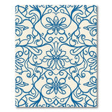 Elegant Navy Blue Floral Vine Area Rug