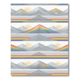 Geometric Modern Rainbow Mountain Peaks Area Rug