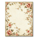 Pink Vintage Pink Peony Floral Border Rug