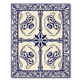 Ornate Navy Blue Persian Border Rug