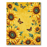 ODIKA Sunflower Vintage Yellow Washable Area Rug - Low Pile Non-Slip Carpet