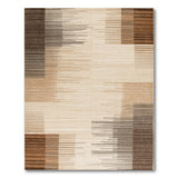 Geometric Modern Brown Tan Geometric Striped Area Rug