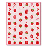 Cute Strawberry Pixel Crochet Area Rug