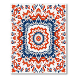 Fiery Red Navy Mandala Persian Rug